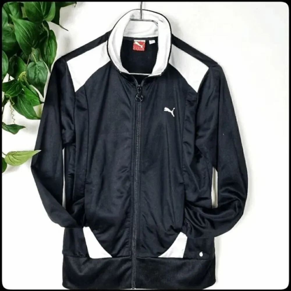 PUMA Women's Black & White Fitted Euro Zip Up Track Jacket Size: Medium - Picture 2 of 7